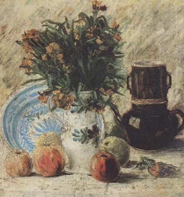 Vincent Van Gogh Vase with Flowers Coffeepot and Fruit (nn04) China oil painting art